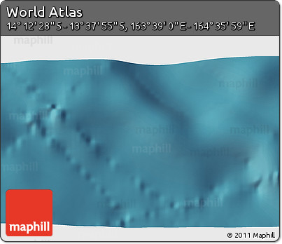 Satellite 3D Map of the Area around 13° 55' 11" S, 164° 7' 30" E