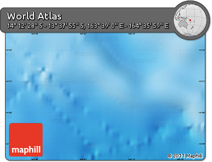 Physical Map of the Area around 13° 55' 11" S, 164° 7' 30" E