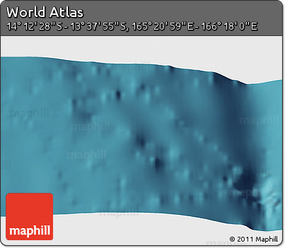 Satellite 3D Map of the Area around 13° 55' 11" S, 165° 49' 29" E