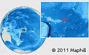 Shaded Relief Location Map of the area around 13° 55' 11" S, 168° 13' 29" W