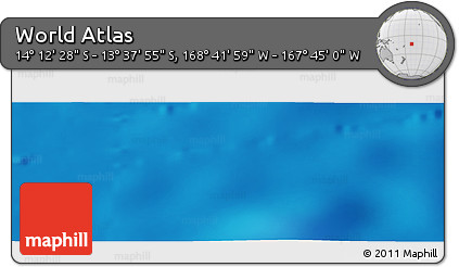 Shaded Relief Panoramic Map of the Area around 13° 55' 11" S, 168° 13' 29" W