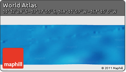 Shaded Relief Panoramic Map of the Area around 13° 55' 11" S, 168° 13' 29" W