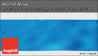 Shaded Relief Panoramic Map of the Area around 13° 55' 11" S, 168° 13' 29" W