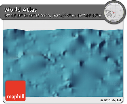 Satellite 3D Map of the Area around 13° 55' 11" S, 169° 13' 29" E