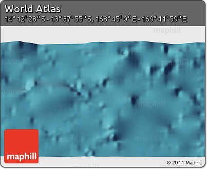 Satellite 3D Map of the Area around 13° 55' 11" S, 169° 13' 29" E