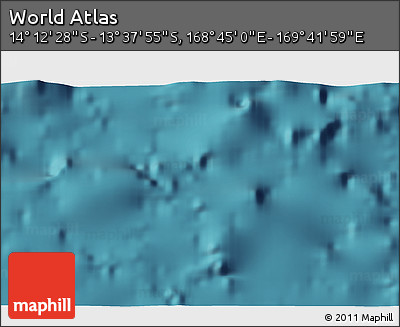 Satellite 3D Map of the Area around 13° 55' 11" S, 169° 13' 29" E