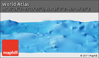 Physical Panoramic Map of the Area around 13° 55' 11" S, 169° 13' 29" E