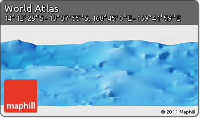 Physical Panoramic Map of the Area around 13° 55' 11" S, 169° 13' 29" E