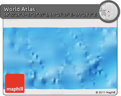 Physical 3D Map of the Area around 13° 55' 11" S, 170° 55' 30" E