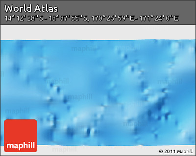 Physical 3D Map of the Area around 13° 55' 11" S, 170° 55' 30" E