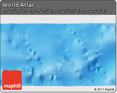 Physical 3D Map of the Area around 13° 55' 11" S, 170° 55' 30" E