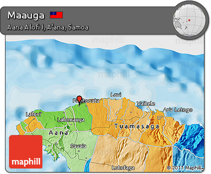 Political 3D Map of Maauga