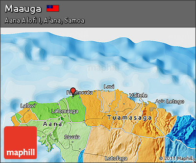 Political 3D Map of Maauga