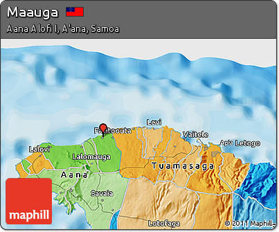 Political 3D Map of Maauga