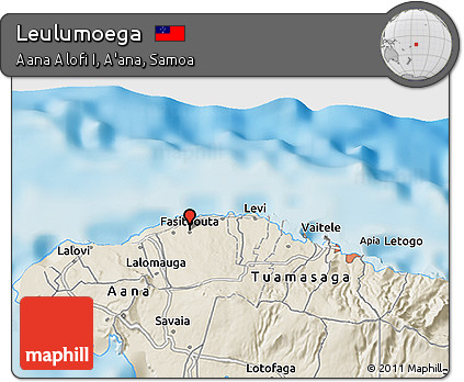 Shaded Relief 3D Map of Leulumoega