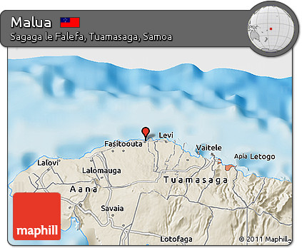 Shaded Relief 3D Map of Malua