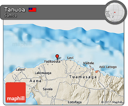 Shaded Relief 3D Map of Tanuoa