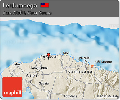 Shaded Relief 3D Map of Leulumoega