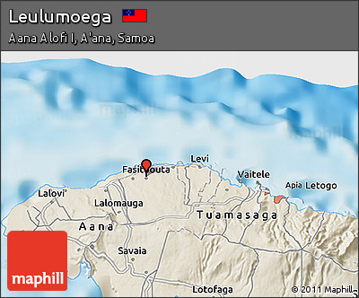 Shaded Relief 3D Map of Leulumoega