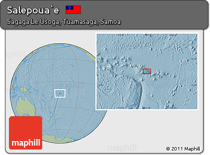 Savanna Style Location Map of Salepoua`e, hill shading
