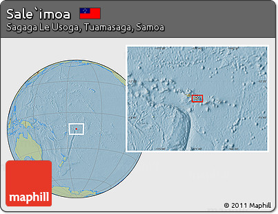 Savanna Style Location Map of Sale`imoa, hill shading