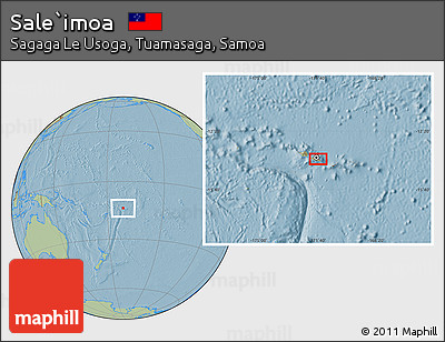 Savanna Style Location Map of Sale`imoa, hill shading