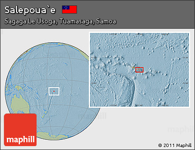 Savanna Style Location Map of Salepoua`e, hill shading