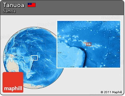 Shaded Relief Location Map of Tanuoa