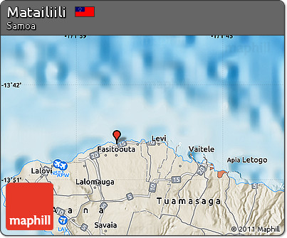 Shaded Relief Map of Matailiili