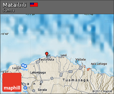 Shaded Relief Map of Matailiili
