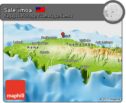 Physical Panoramic Map of Sale`imoa