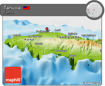 Physical Panoramic Map of Tanuoa
