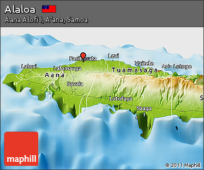 Physical Panoramic Map of Alaloa