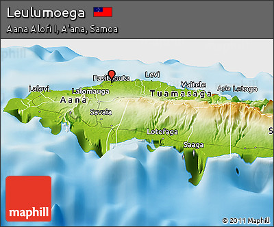 Physical Panoramic Map of Leulumoega