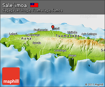 Physical Panoramic Map of Sale`imoa