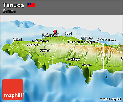 Physical Panoramic Map of Tanuoa