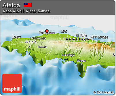 Physical Panoramic Map of Alaloa