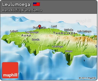 Physical Panoramic Map of Leulumoega