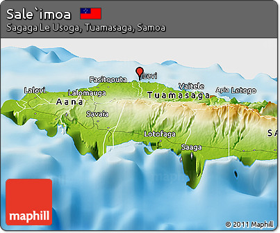 Physical Panoramic Map of Sale`imoa