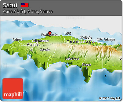 Physical Panoramic Map of Satui