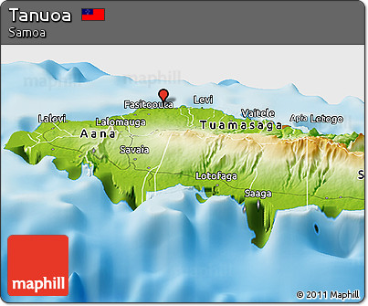 Physical Panoramic Map of Tanuoa