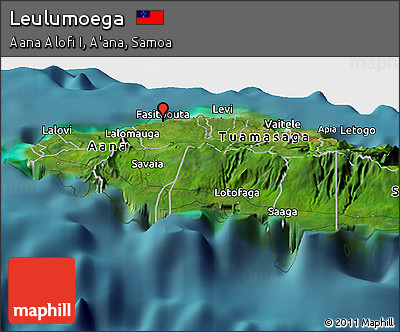 Satellite Panoramic Map of Leulumoega