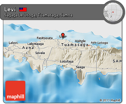 Shaded Relief Panoramic Map of Levi