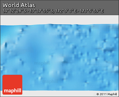 Physical 3D Map of the Area around 13° 55' 11" S, 172° 37' 30" E