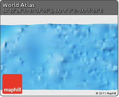 Physical 3D Map of the Area around 13° 55' 11" S, 172° 37' 30" E