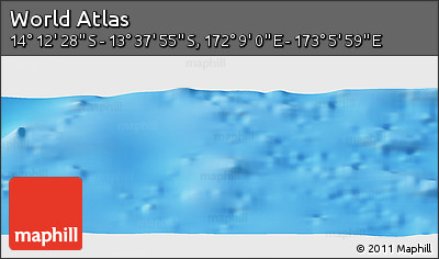 Physical Panoramic Map of the Area around 13° 55' 11" S, 172° 37' 30" E