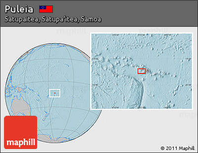 Gray Location Map of Puleia, hill shading
