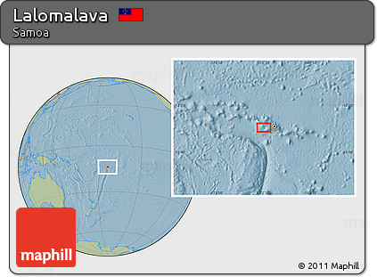 Savanna Style Location Map of Lalomalava, hill shading