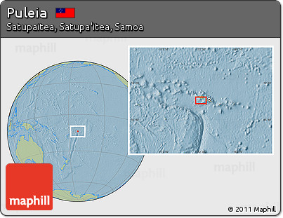 Savanna Style Location Map of Puleia, hill shading