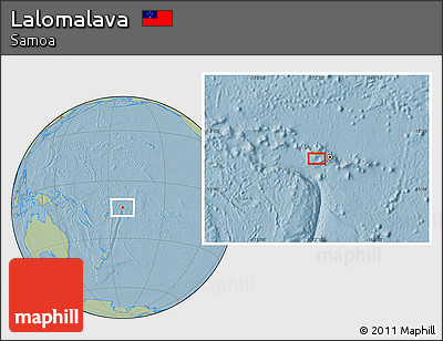Savanna Style Location Map of Lalomalava, hill shading